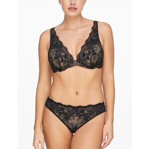 Thirdlove All Day Lace Uplift Plunge Bra sz 44 C black lace underwire WL378